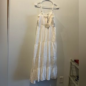 Knox Rose Long White Spaghetti Strap Dress NWT